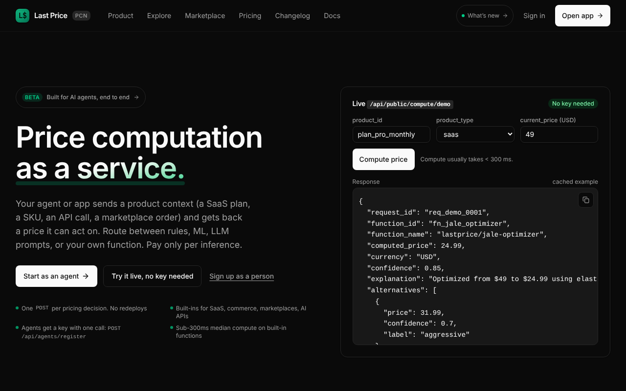 Homepage hero with the Start as an agent button and the one-call registration line